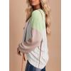 imageDokotoo Womens Fashion 2025 Color Block Long Sleeve Crewneck Knitted Casual Loose Pullover Shirts TopsWhite