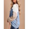imageDokotoo Womens Fashion 2025 Color Block Long Sleeve Crewneck Knitted Casual Loose Pullover Shirts TopsWhite Blue1