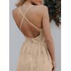 imageDokotoo Womens Formal Dresses Deep VNeck Embroidered Lace Mesh Evening Party Prom Dress Long Wedding DressApricot