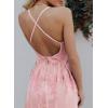 imageDokotoo Womens Formal Dresses Deep VNeck Embroidered Lace Mesh Evening Party Prom Dress Long Wedding DressPink