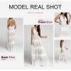 imageDokotoo Womens Formal Dresses Deep VNeck Embroidered Lace Mesh Evening Party Prom Dress Long Wedding DressWhite