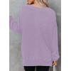 imageDokotoo Womens Oversized Waffle Knit Crewneck Sweatshirts Long Sleeve Side Slits Casual Pullover Sweatshirt TopsPurple