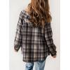 imageDokotoo Womens Plaid Shacket Jacket Long Sleeve Button Down Fleece Hooded Jackets Warm CoatBlack02