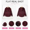 imageDokotoo Womens Plaid Shacket Jacket Long Sleeve Button Down Fleece Hooded Jackets Warm CoatRed01