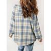 imageDokotoo Womens Plaid Shacket Jacket Long Sleeve Button Down Fleece Hooded Jackets Warm CoatSky Blue