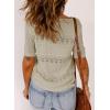 imageDokotoo Womens Short Sleeve Sweaters Summer 2025 Round Neck Pullover Sweater Crochet TopsA Apricot