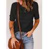 imageDokotoo Womens Short Sleeve Sweaters Summer 2025 Round Neck Pullover Sweater Crochet TopsA Black