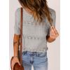 imageDokotoo Womens Short Sleeve Sweaters Summer 2025 Round Neck Pullover Sweater Crochet TopsA Gray