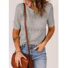 imageDokotoo Womens Short Sleeve Sweaters Summer 2025 Round Neck Pullover Sweater Crochet TopsA Gray
