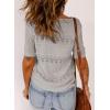 imageDokotoo Womens Short Sleeve Sweaters Summer 2025 Round Neck Pullover Sweater Crochet TopsA Gray