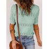 imageDokotoo Womens Short Sleeve Sweaters Summer 2025 Round Neck Pullover Sweater Crochet TopsA Green