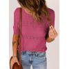 imageDokotoo Womens Short Sleeve Sweaters Summer 2025 Round Neck Pullover Sweater Crochet TopsA Hot Pink
