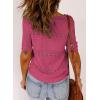imageDokotoo Womens Short Sleeve Sweaters Summer 2025 Round Neck Pullover Sweater Crochet TopsA Hot Pink