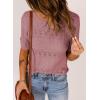 imageDokotoo Womens Short Sleeve Sweaters Summer 2025 Round Neck Pullover Sweater Crochet TopsA Pink