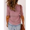 imageDokotoo Womens Short Sleeve Sweaters Summer 2025 Round Neck Pullover Sweater Crochet TopsA Pink
