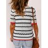 imageDokotoo Womens Short Sleeve Sweaters Summer 2025 Round Neck Pullover Sweater Crochet TopsA Red Stripes