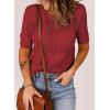 imageDokotoo Womens Short Sleeve Sweaters Summer 2025 Round Neck Pullover Sweater Crochet TopsA Wine