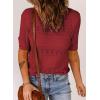 imageDokotoo Womens Short Sleeve Sweaters Summer 2025 Round Neck Pullover Sweater Crochet TopsA Wine