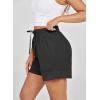 imageDokotoo Womens Shorts Athletic Shorts for Women Quick Dry Gym Workout Summer Outfits Running Zipper Pocket High WaistedBlack