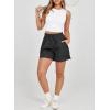 imageDokotoo Womens Shorts Athletic Shorts for Women Quick Dry Gym Workout Summer Outfits Running Zipper Pocket High WaistedBlack