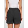 imageDokotoo Womens Shorts Athletic Shorts for Women Quick Dry Gym Workout Summer Outfits Running Zipper Pocket High WaistedBlack