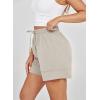 imageDokotoo Womens Shorts Athletic Shorts for Women Quick Dry Gym Workout Summer Outfits Running Zipper Pocket High WaistedCream
