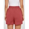 imageDokotoo Womens Shorts Athletic Shorts for Women Quick Dry Gym Workout Summer Outfits Running Zipper Pocket High WaistedIndian Red