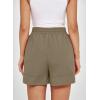 imageDokotoo Womens Shorts Athletic Shorts for Women Quick Dry Gym Workout Summer Outfits Running Zipper Pocket High WaistedLight Brown