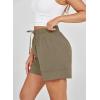 imageDokotoo Womens Shorts Athletic Shorts for Women Quick Dry Gym Workout Summer Outfits Running Zipper Pocket High WaistedLight Brown