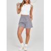 imageDokotoo Womens Shorts Athletic Shorts for Women Quick Dry Gym Workout Summer Outfits Running Zipper Pocket High WaistedLight Grey
