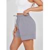 imageDokotoo Womens Shorts Athletic Shorts for Women Quick Dry Gym Workout Summer Outfits Running Zipper Pocket High WaistedLight Grey