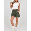 imageDokotoo Womens Shorts Athletic Shorts for Women Quick Dry Gym Workout Summer Outfits Running Zipper Pocket High WaistedMilitary Green