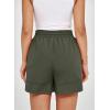 imageDokotoo Womens Shorts Athletic Shorts for Women Quick Dry Gym Workout Summer Outfits Running Zipper Pocket High WaistedMilitary Green