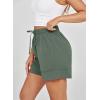 imageDokotoo Womens Shorts Athletic Shorts for Women Quick Dry Gym Workout Summer Outfits Running Zipper Pocket High WaistedMist Green