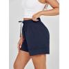 imageDokotoo Womens Shorts Athletic Shorts for Women Quick Dry Gym Workout Summer Outfits Running Zipper Pocket High WaistedNavy Blue