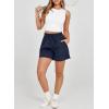 imageDokotoo Womens Shorts Athletic Shorts for Women Quick Dry Gym Workout Summer Outfits Running Zipper Pocket High WaistedNavy Blue