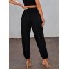 imageDokotoo Womens Summer Boho Business Casual Smocked 2025 High Waisted Cargo Summer Long Elephant Pants with PocketsBlack