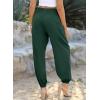 imageDokotoo Womens Summer Boho Business Casual Smocked 2025 High Waisted Cargo Summer Long Elephant Pants with PocketsBlackish Green