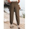 imageDokotoo Womens Summer Boho Business Casual Smocked 2025 High Waisted Cargo Summer Long Elephant Pants with PocketsDesert Palm