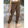 imageDokotoo Womens Summer Boho Business Casual Smocked 2025 High Waisted Cargo Summer Long Elephant Pants with PocketsDesert Palm