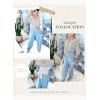 imageDokotoo Womens Summer Boho Business Casual Smocked 2025 High Waisted Cargo Summer Long Elephant Pants with PocketsDusk Blue