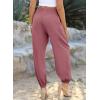 imageDokotoo Womens Summer Boho Business Casual Smocked 2025 High Waisted Cargo Summer Long Elephant Pants with PocketsRose Tan