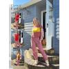 imageDokotoo Womens Summer Boho Business Casual Smocked 2025 High Waisted Cargo Summer Long Elephant Pants with PocketsRose Tan