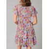 imageDokotoo Womens Summer Casual Boho Floral Dresses V Neck Short Sleeve Sundresses Flowy Swing ALine Mini DressHot Pink