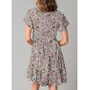 imageDokotoo Womens Summer Casual Boho Floral Dresses V Neck Short Sleeve Sundresses Flowy Swing ALine Mini DressMulticolored