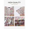 imageDokotoo Womens Summer Casual Boho Floral Dresses V Neck Short Sleeve Sundresses Flowy Swing ALine Mini DressMulticolored