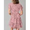 imageDokotoo Womens Summer Casual Boho Floral Dresses V Neck Short Sleeve Sundresses Flowy Swing ALine Mini DressPink