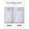 imageDokotoo Womens Summer Casual Boho Floral Dresses V Neck Short Sleeve Sundresses Flowy Swing ALine Mini DressWhite