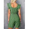 imageDokotoo Womens Summer Casual Sleeveless Romper Loose Floral Printed Shorts Overalls Jumpsuits with PocketsDark Green