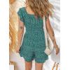 imageDokotoo Womens Summer Casual Sleeveless Romper Loose Floral Printed Shorts Overalls Jumpsuits with PocketsGreen